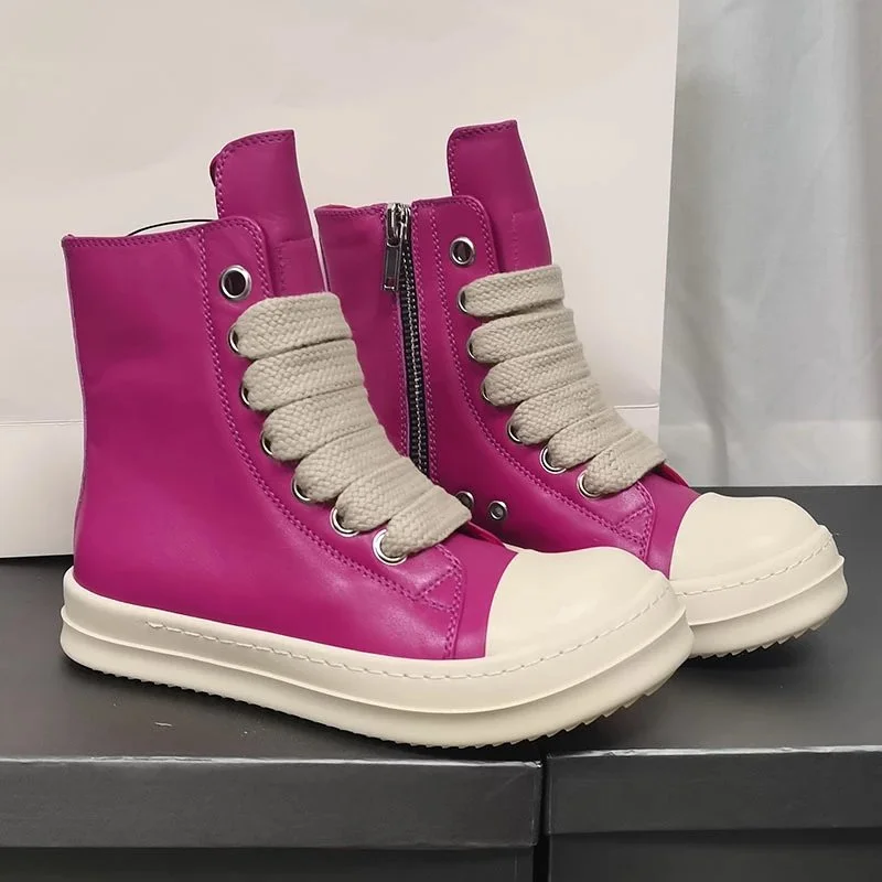 Rick Owens Rick Owens Geobasket Rose Red Boots Red