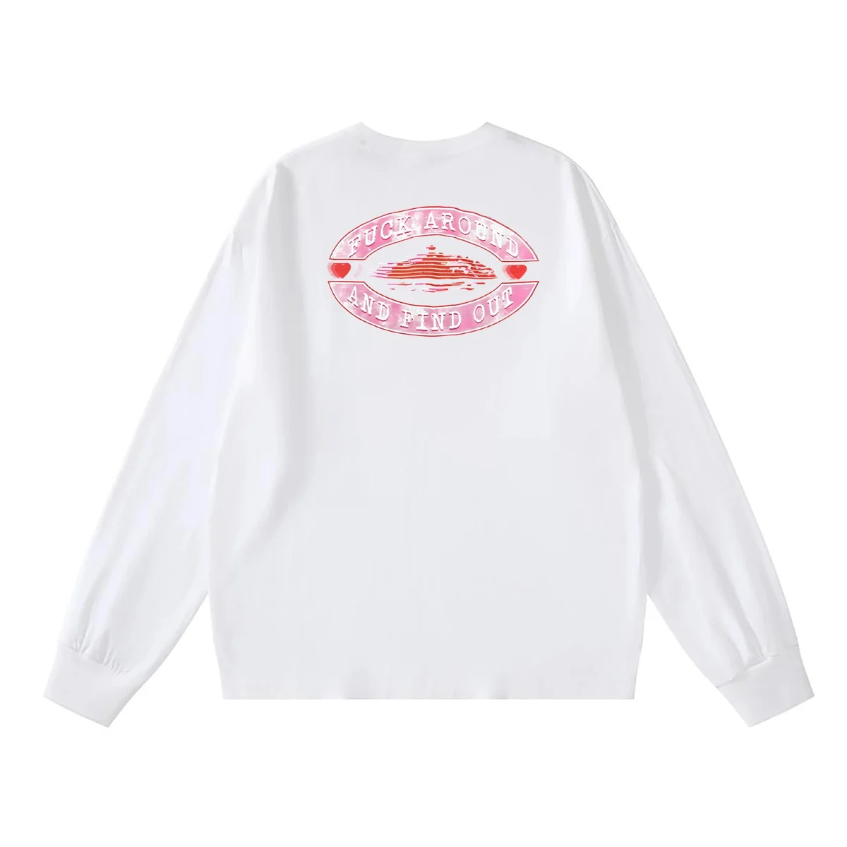 Other White 'Fuck Around and Find Out' Long Sleeve T-Shirt White - 1