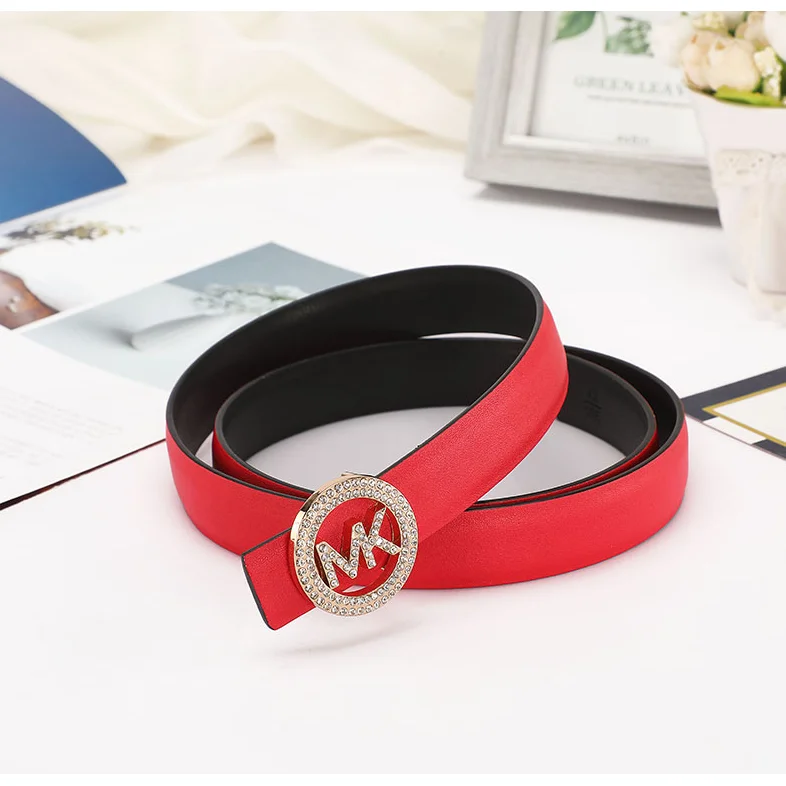 Michael Kors Michael Kors Red/Black Reversible Crystal Buckle Belt Red - 1