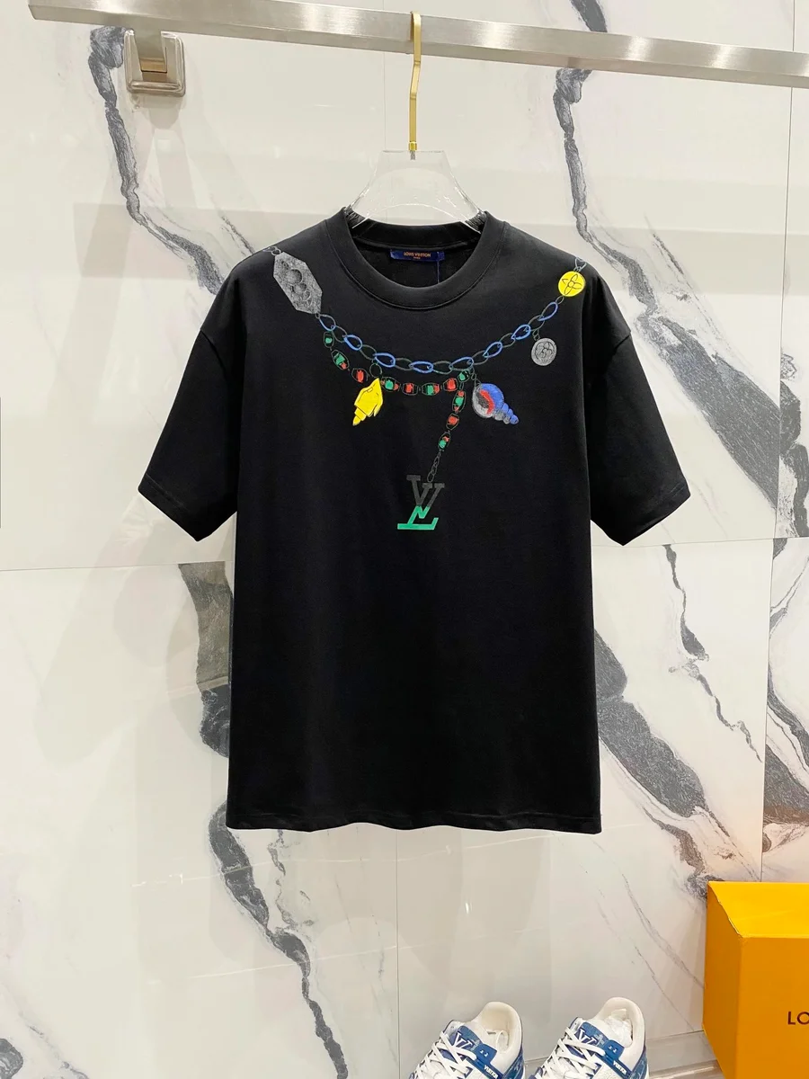 Louis Vuitton Louis Vuitton Black Multi-Color Chain T-Shirt Black