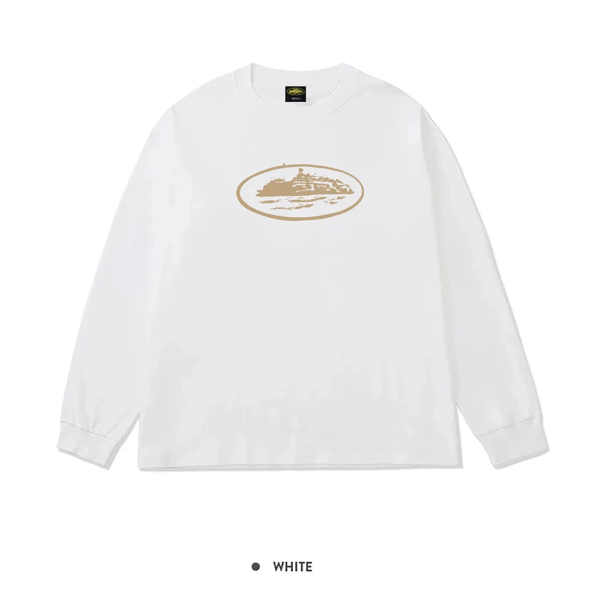 Other White Long Sleeve T-Shirt with Gold Island Print White - 1