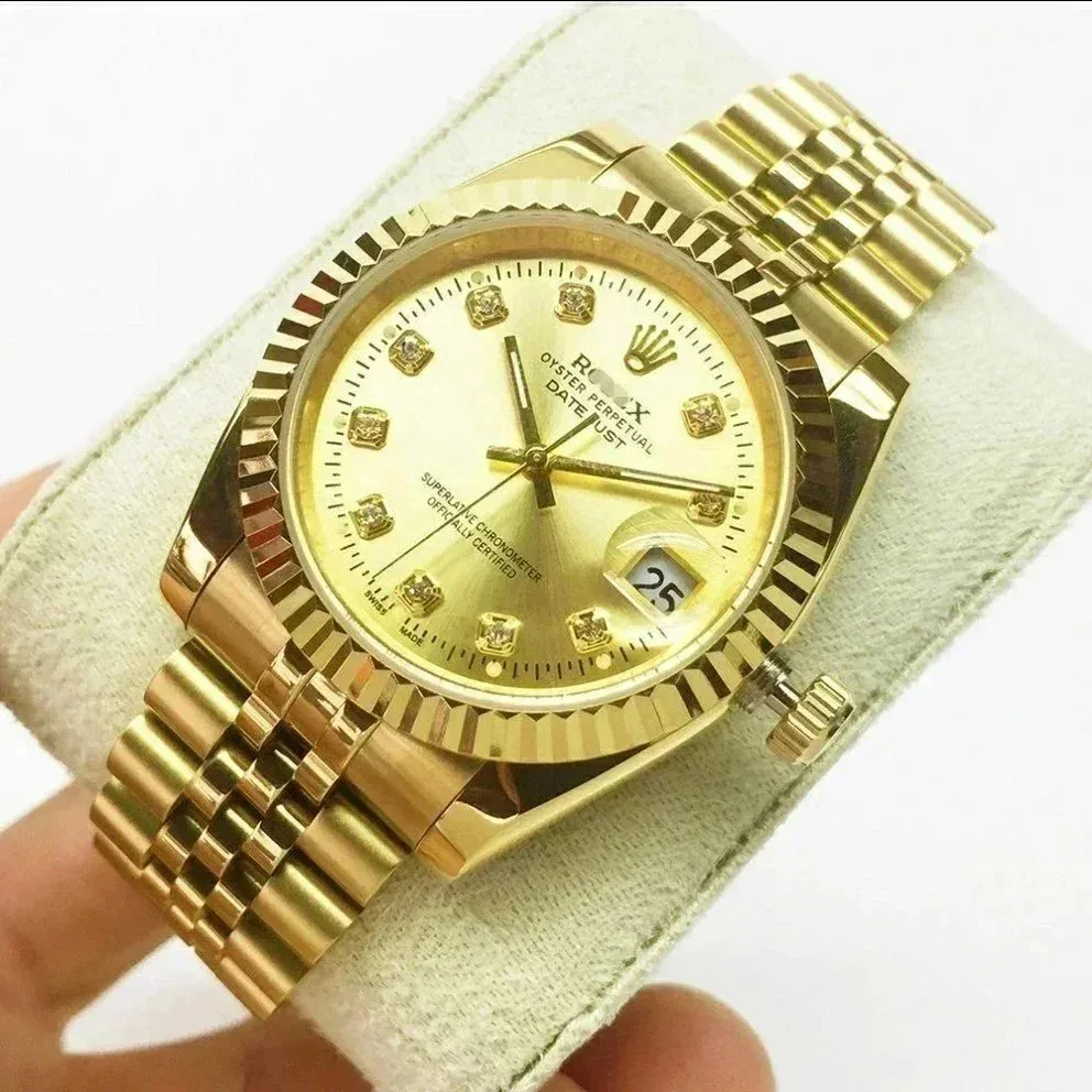 Rolex Rolex Oyster Perpetual Datejust Gold Band Gold Face Watch Gold