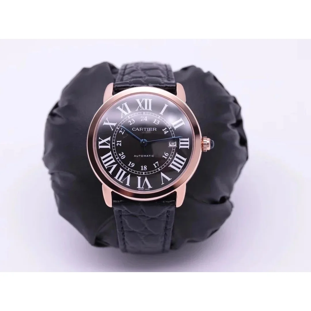 Cartier Cartier Ronde Rose Gold/Black Automatic Watch Black