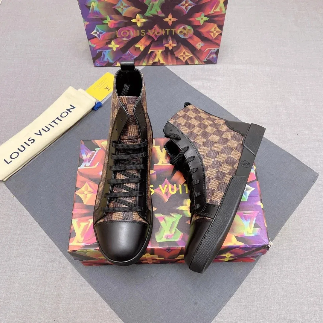 Louis Vuitton Louis Vuitton Monogram High-Top Brown/Black Sneakers Brown