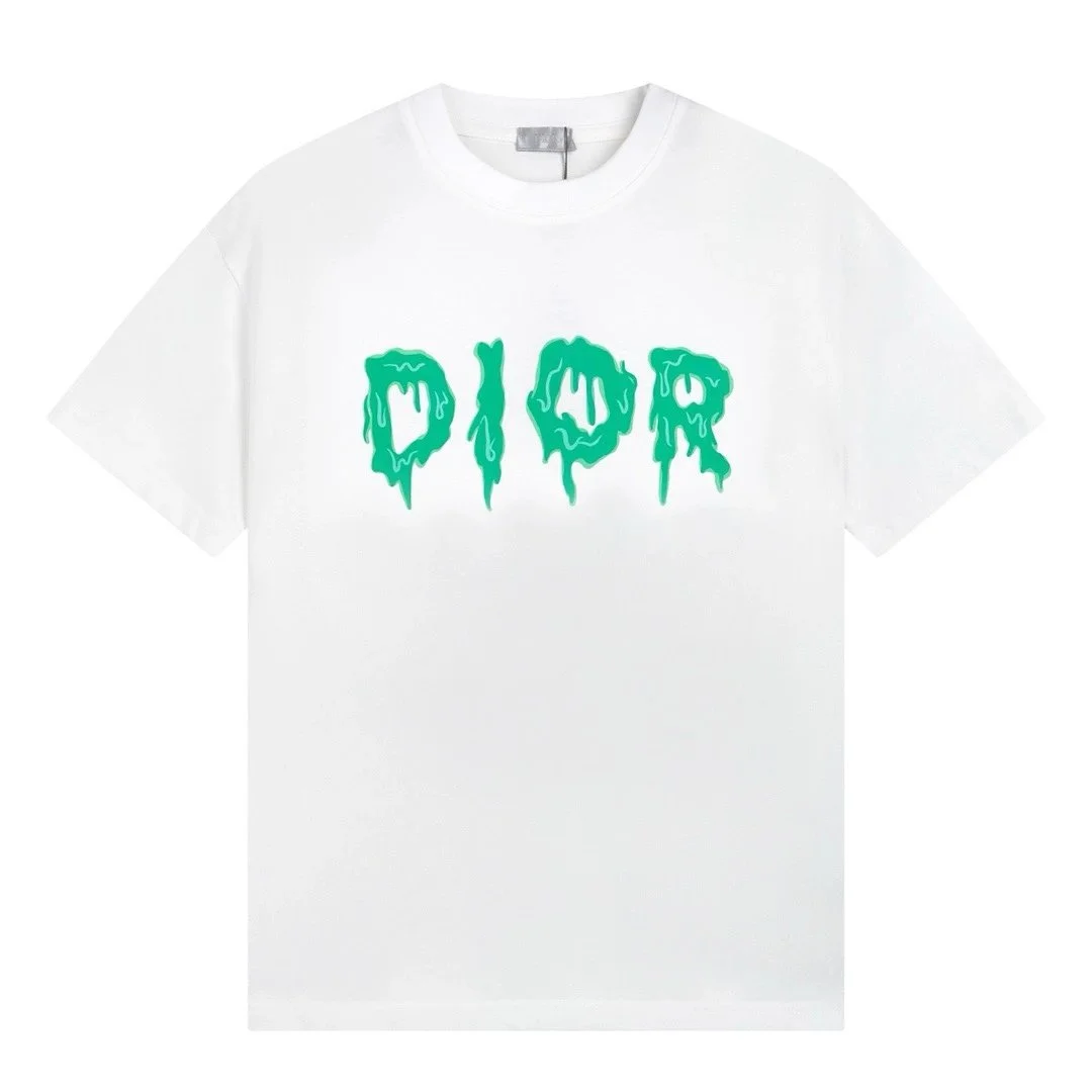 Dior Dior Green Drip Logo T-Shirt White White - 1