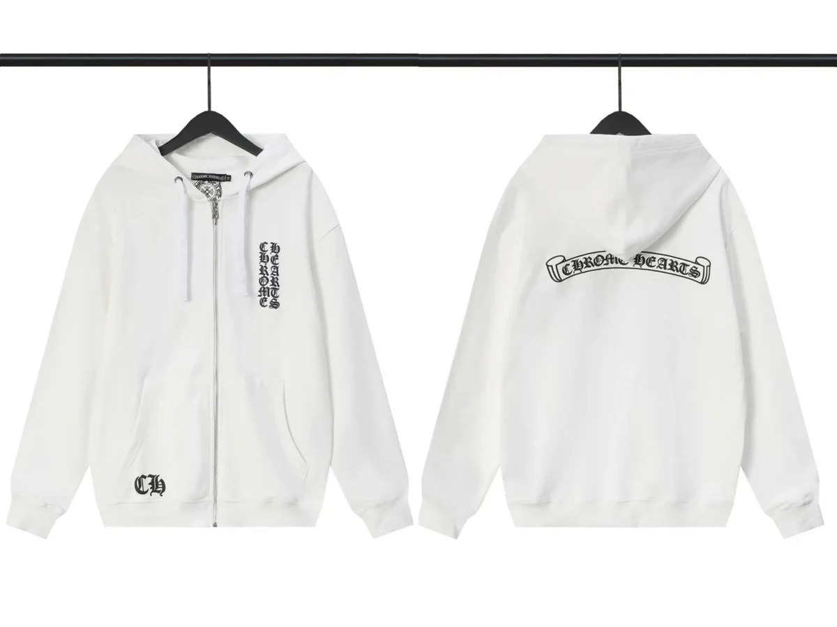 Chrome Hearts Chrome Hearts CH Classic White Zip-Up Hoodie White