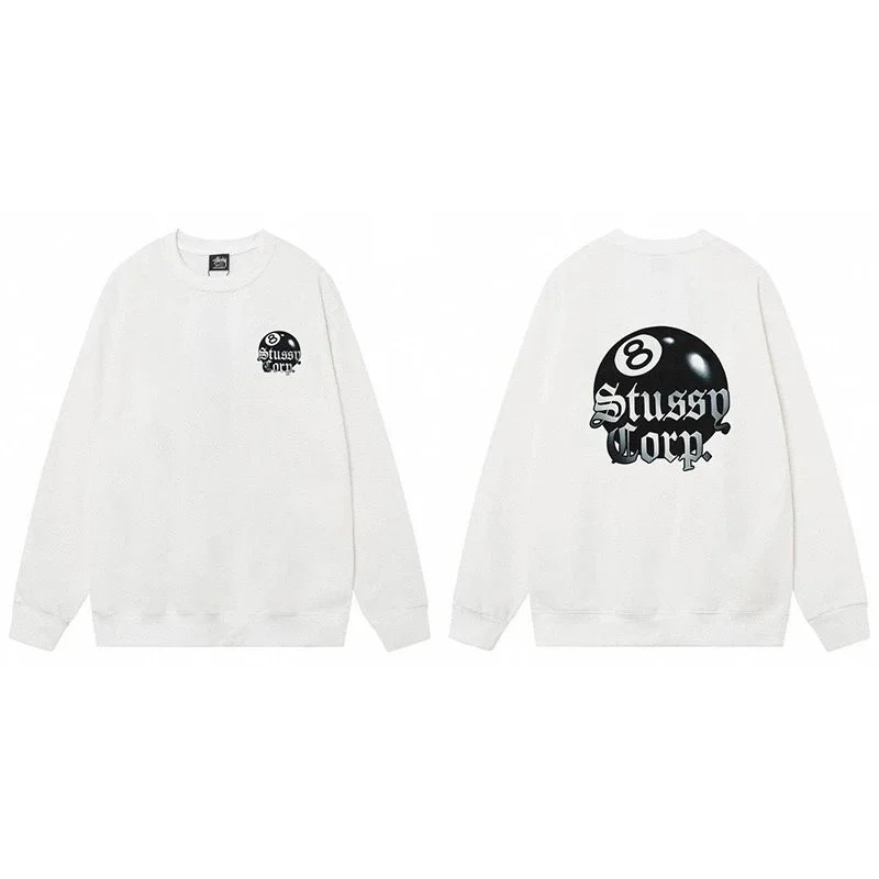 Stussy Stussy Stüssy 8 Ball White Crewneck Sweatshirt White - 1