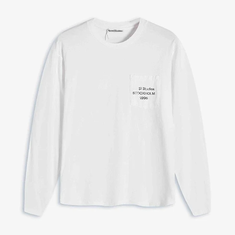 Other Unisex White 'SI Studios STOCKHOLM 1996' Pocket T-Shirt White - 1