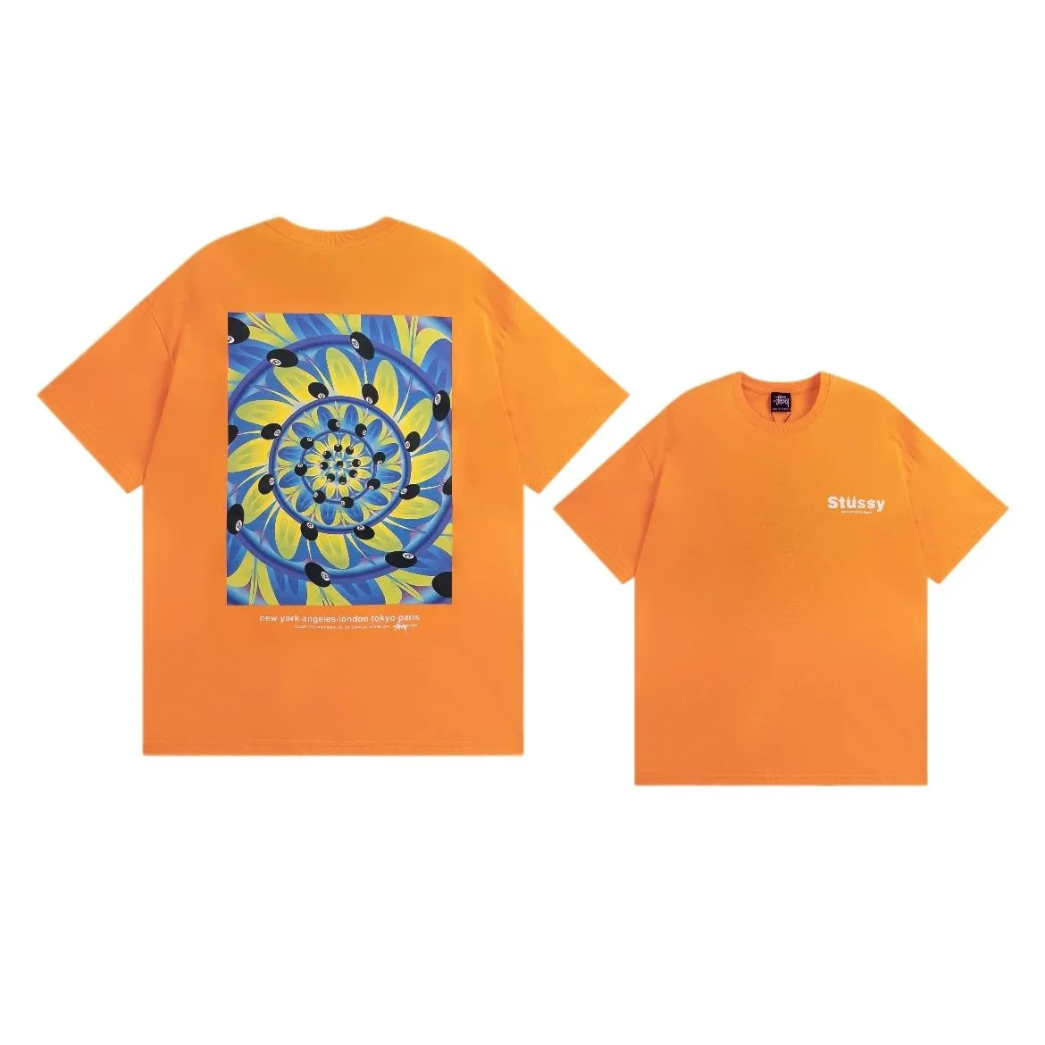 Stussy Stussy Stüssy Spiral Print T-Shirt Orange Orange - 1