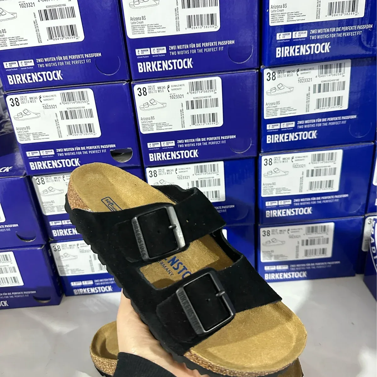 Birkenstock Birkenstock Arizona BS Double Buckle Black Suede Sandals Black