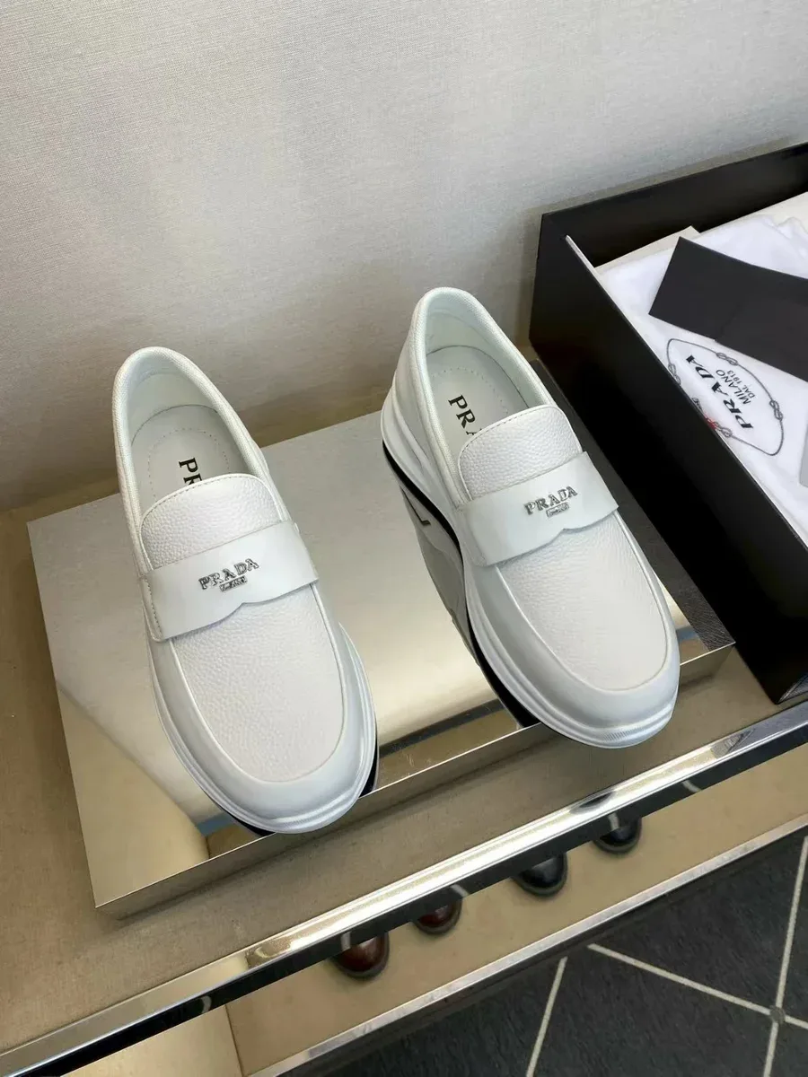 Prada Prada White Leather Loafers White - 1