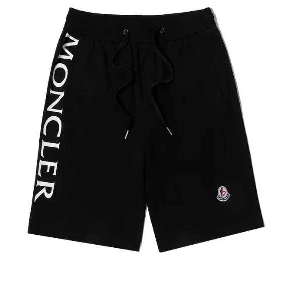Moncler Moncler Black Logo Drawstring Shorts Black