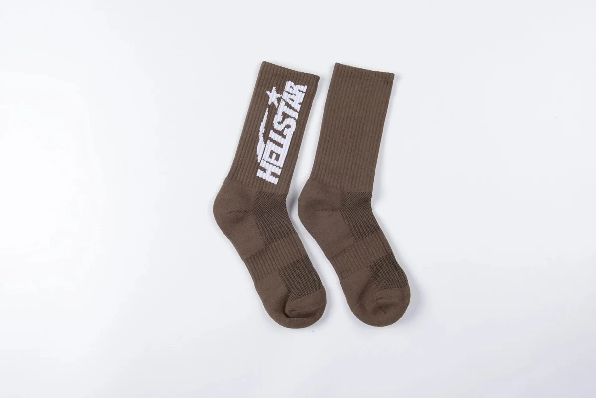 Hellstar Hellstar Brown Logo Socks Brown - 1