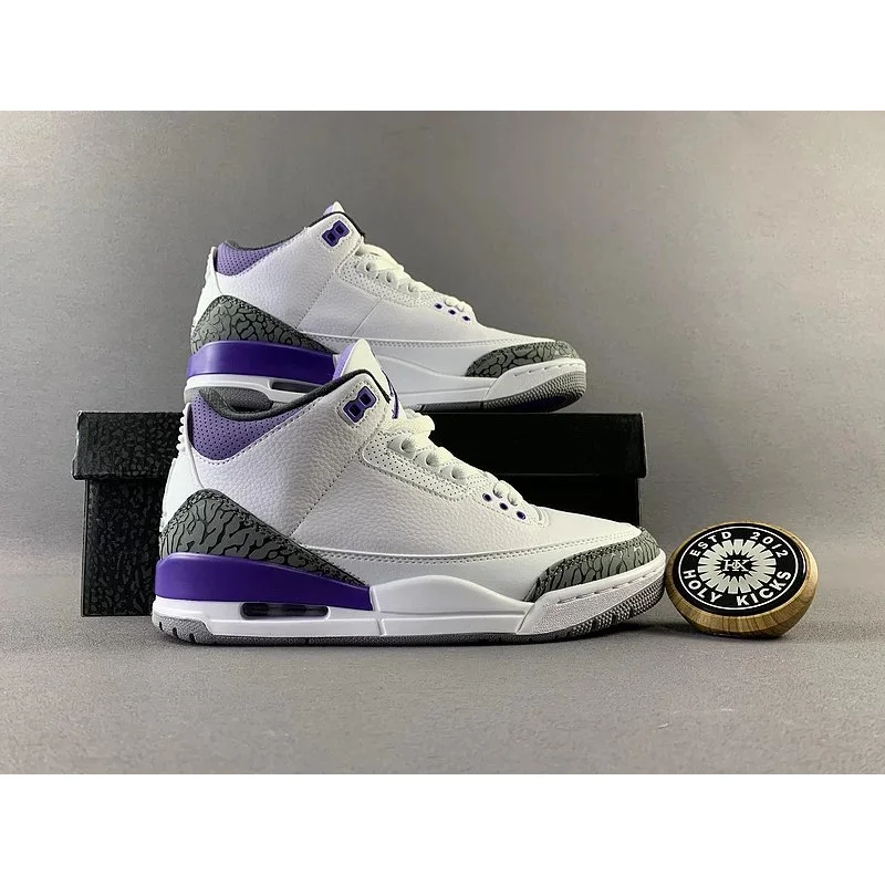 Jordan Air Jordan Air Jordan 3 Purple Cement Sneakers White - 1
