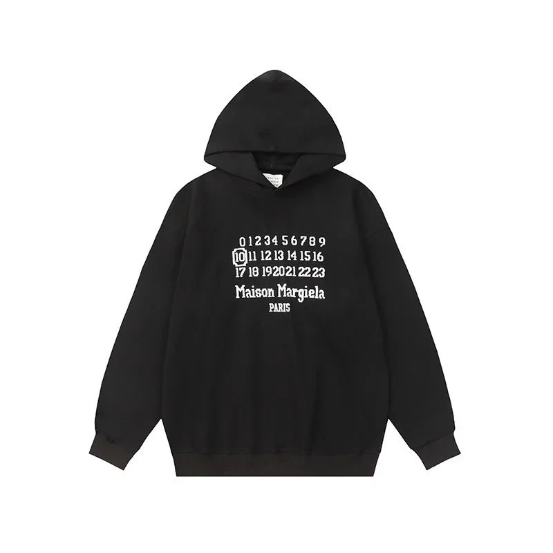 Maison Margiela Maison Margiela Black Number Grid Hoodie Black