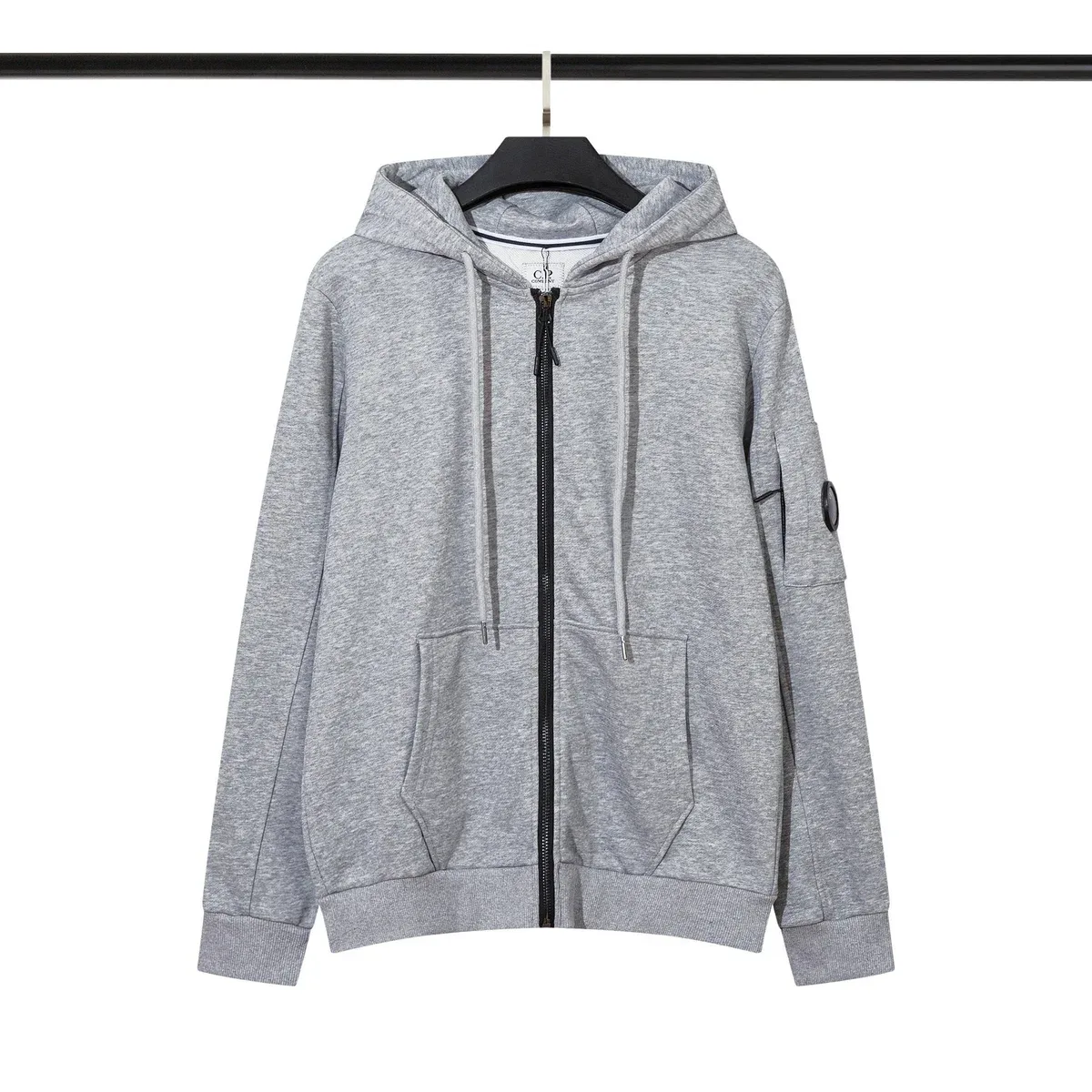 CP Company CP Company Goggle BB27 Grey Heather Zip-Up Hoodie Grey - 1