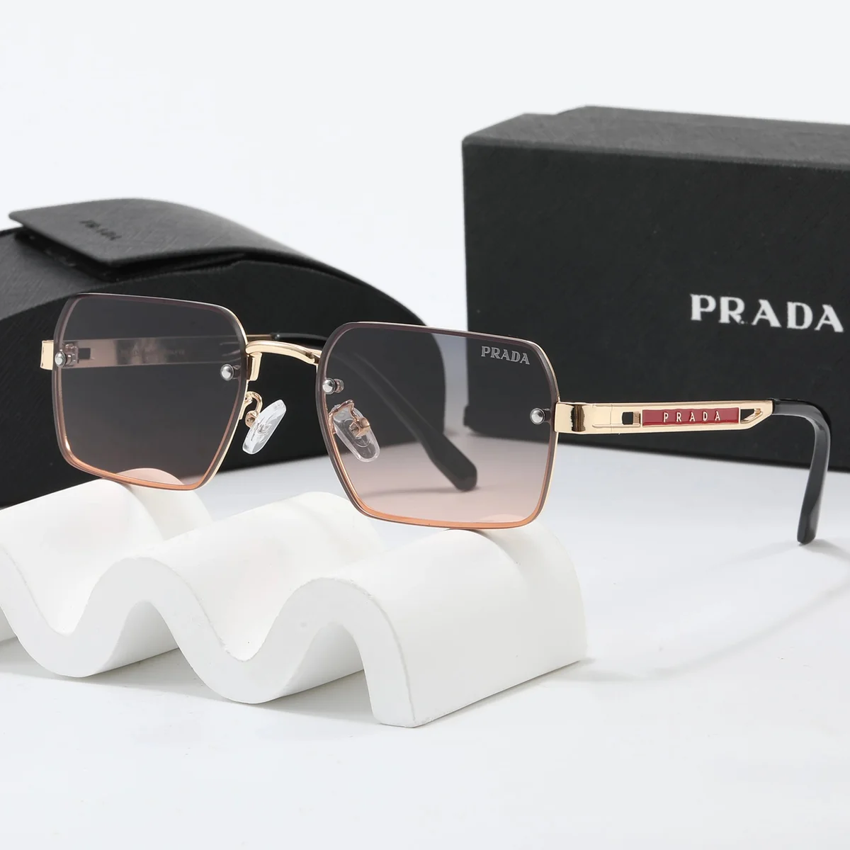 Prada Prada Gradient Square Sunglasses Gold - 1