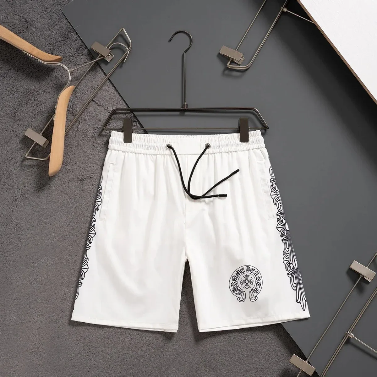 Chrome Hearts Chrome Hearts White Cross Embroidered Shorts White - 1