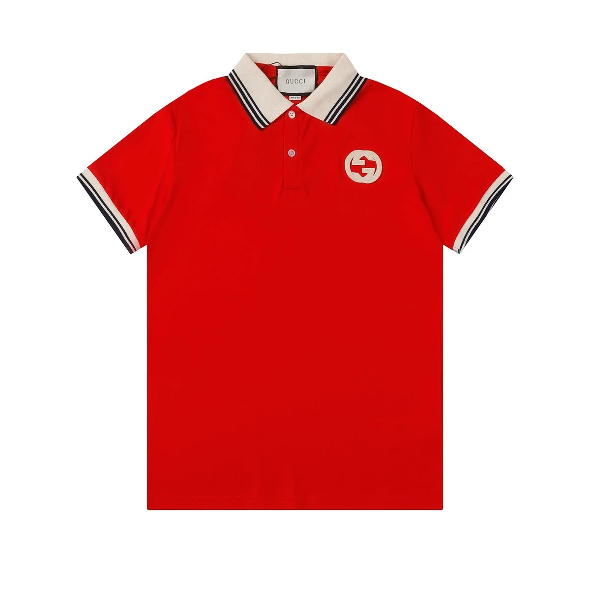 Gucci Gucci Interlocking G Polo Shirt Red/Beige/Navy Red