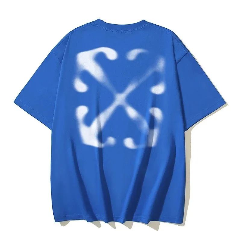 Off-White Off-White Off-92 Blue/White Graphic T-Shirt Blue - 1