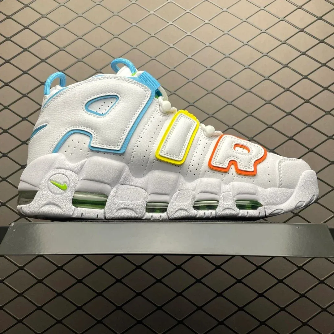 Nike Nike Air More Uptempo White/Blue/Yellow/Orange Sneakers White