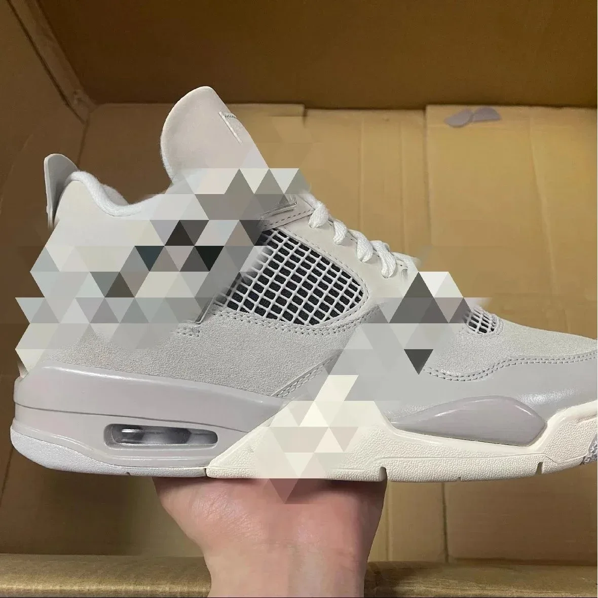 Nike Nike Air Jordan 4 Electric Silver Sneakers Silver - 1