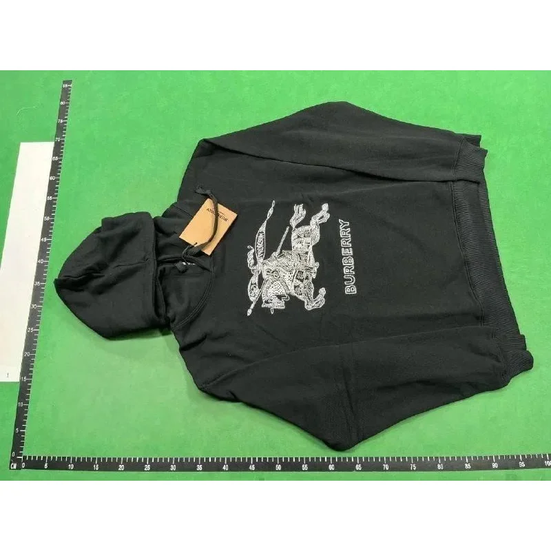 Burberry Burberry Hoodie Black Knight Graphic Sweatshirt Black - 1