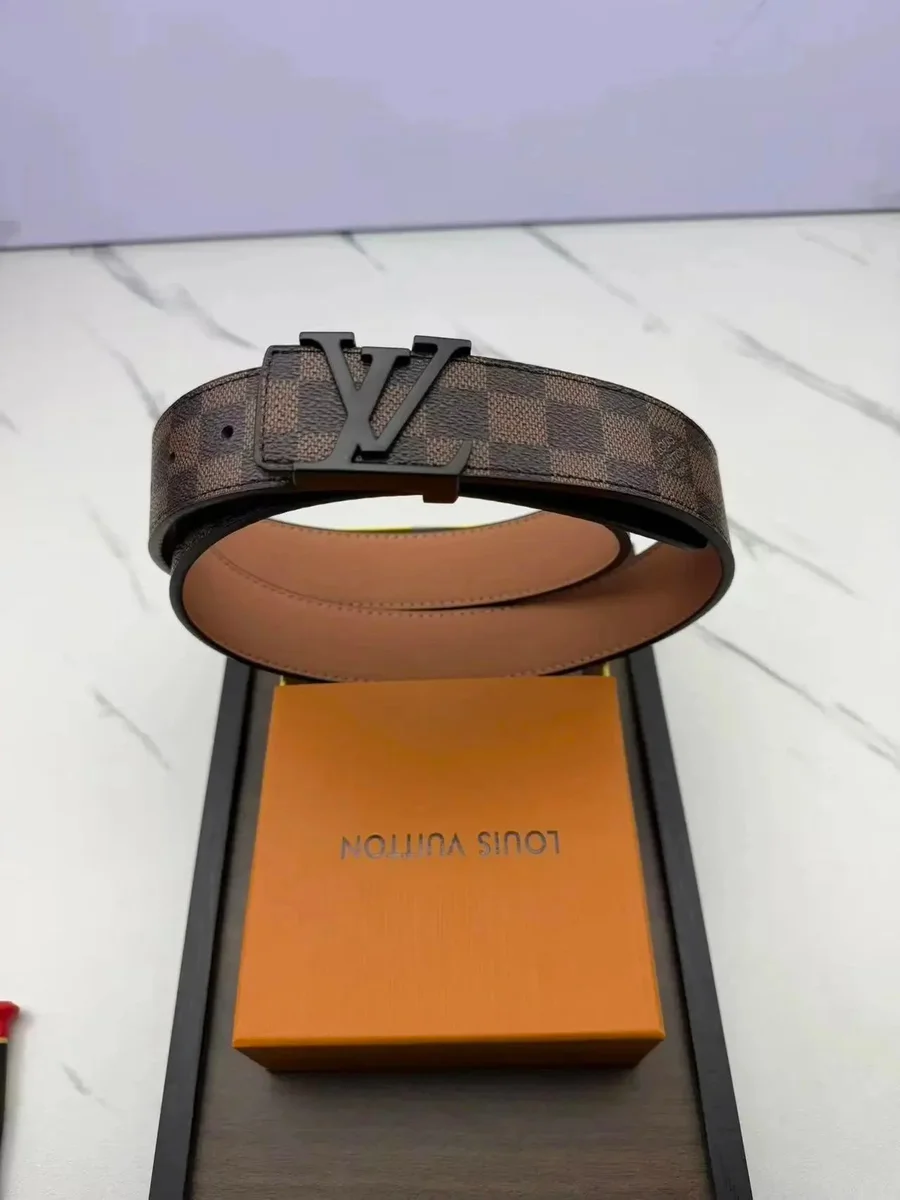 Louis Vuitton Louis Vuitton Damier Ebene Belt Brown Leather Accessory Brown