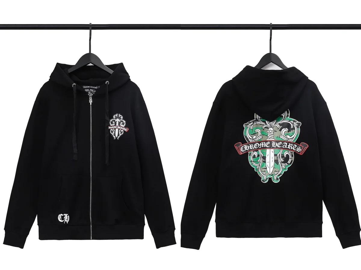 Chrome Hearts Chrome Hearts Black CH Dagger Zip-Up Hoodie Black - 1