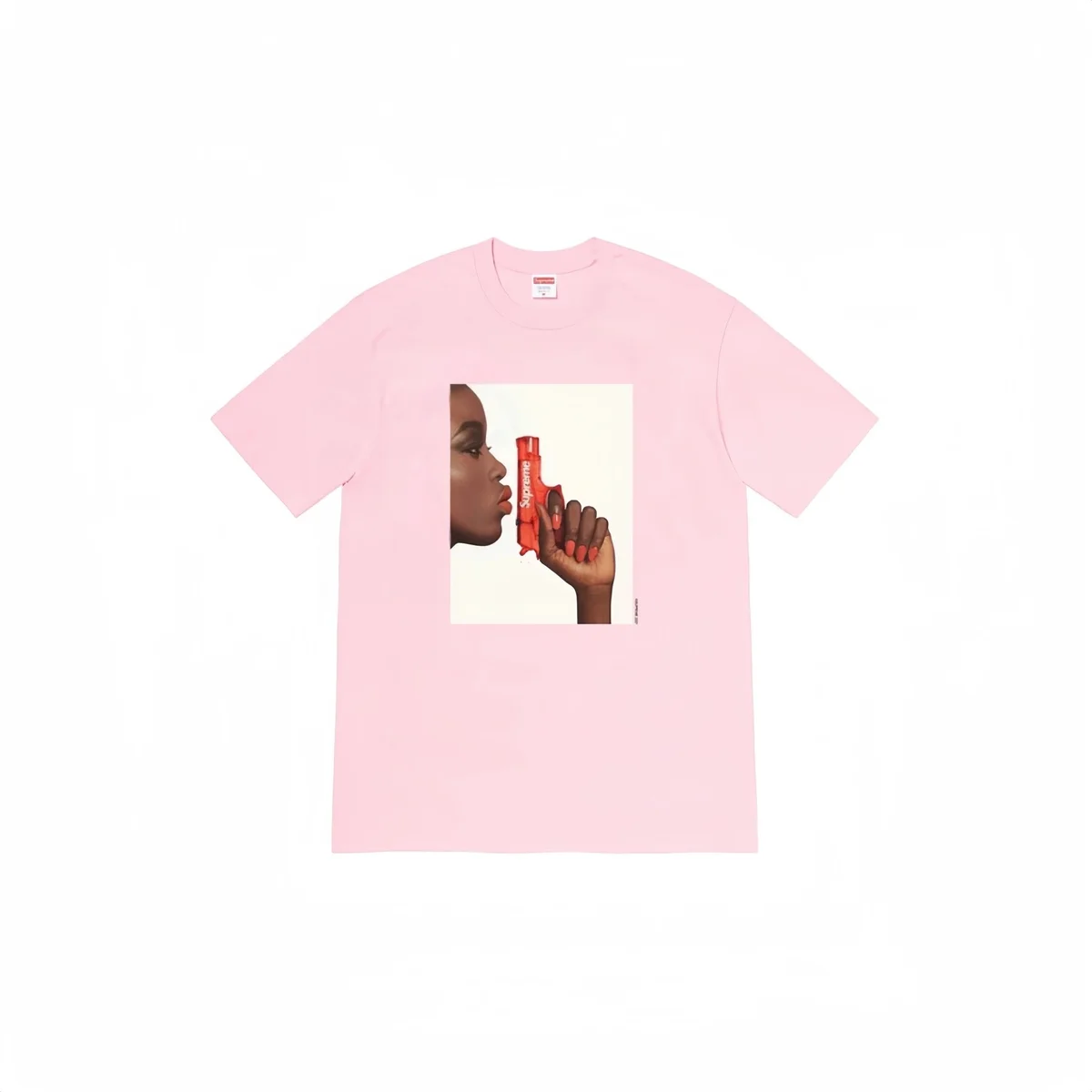 Supreme Supreme Pink 'Kissing Gun' T-Shirt Pink - 1
