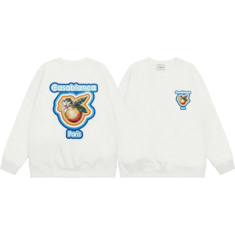 Casablanca Casablanca Paris Peach Print Crewneck Sweatshirt CB-07 White - 1