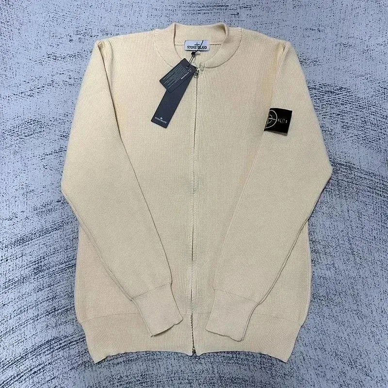 Stone Island Stone Island 68-15 Beige Zip-Up Sweater Beige