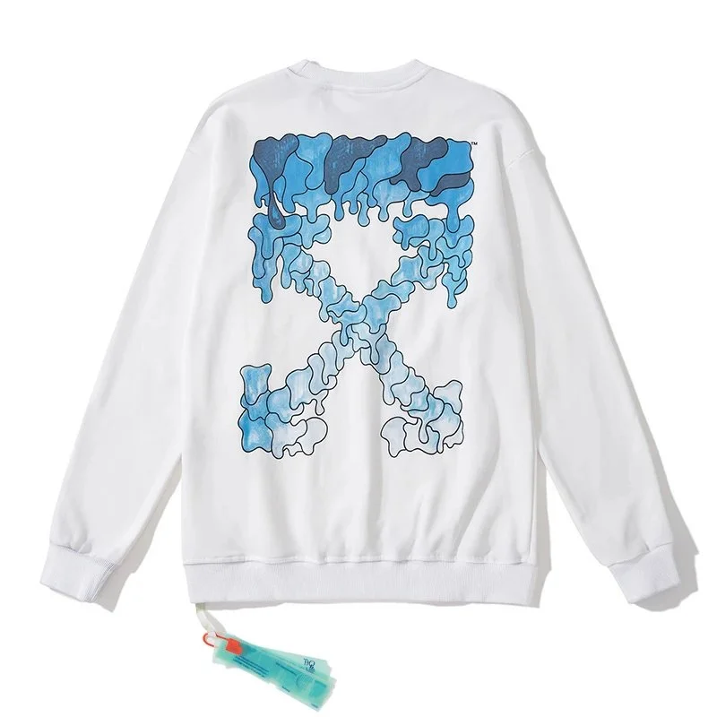 Off-White Off-White OW Arrow White Blue Print Sweatshirt White