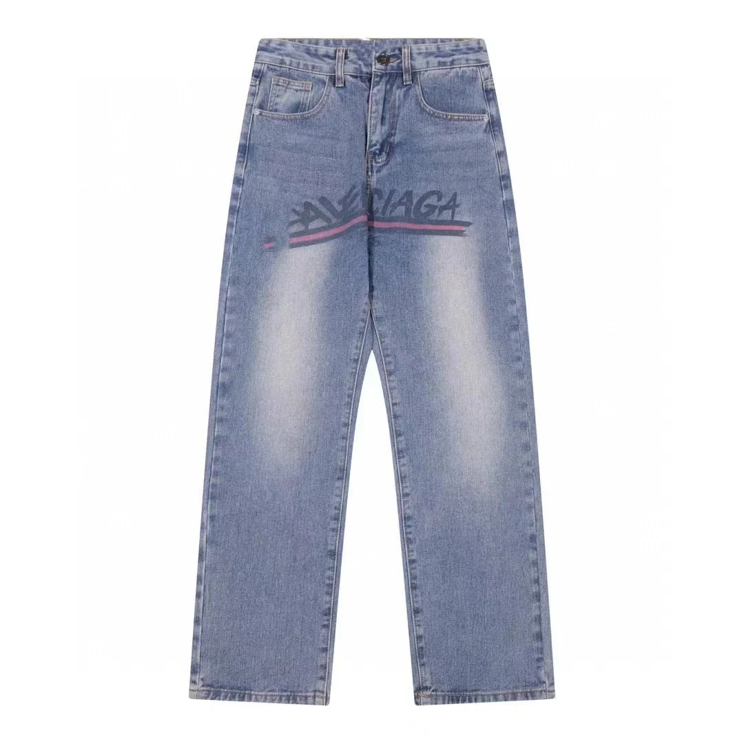 Balenciaga Balenciaga Washed Blue Logo Jeans Blue