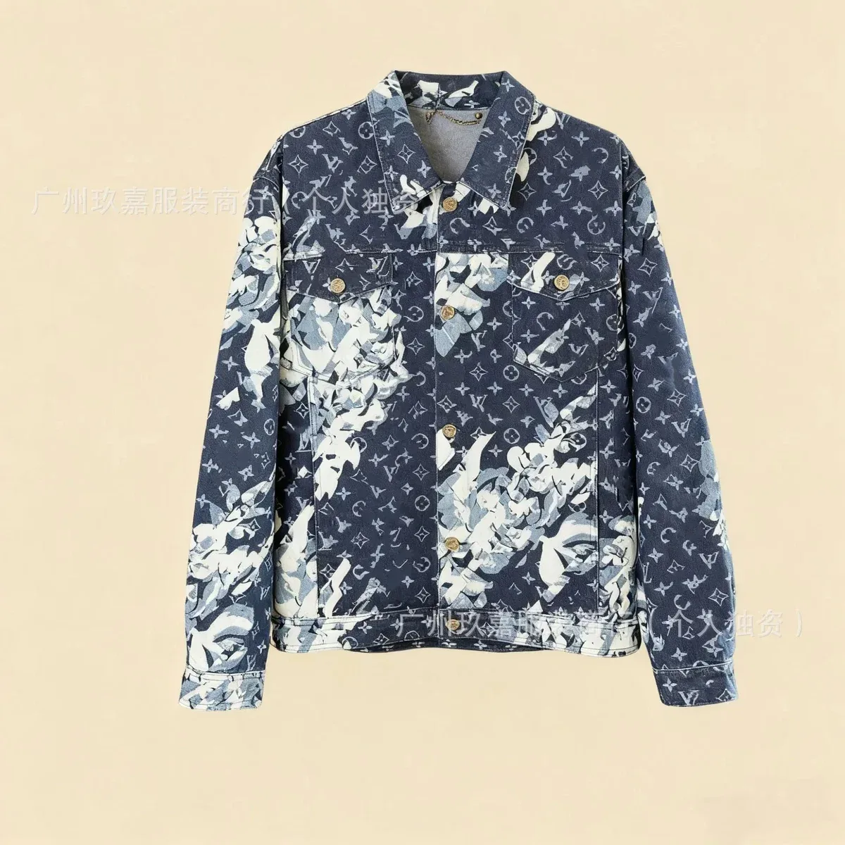 Louis Vuitton Louis Vuitton Monogram Denim Jacket Navy/White Floral Navy