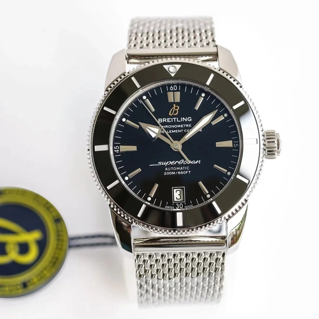 Breitling Breitling Superocean Automatic Watch Black Dial/Silver Case Black