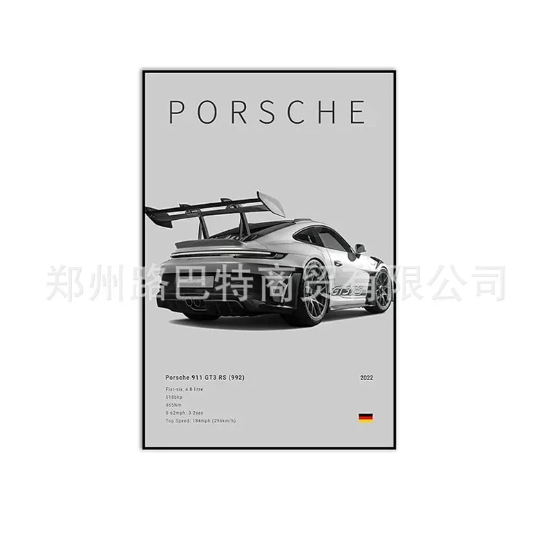Other Porsche 911 GT3 RS (992) Poster Art Print White - 1