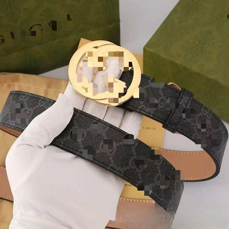 Gucci Gucci GG Monogram Belt Black Gold Buckle Accessory Black - 1