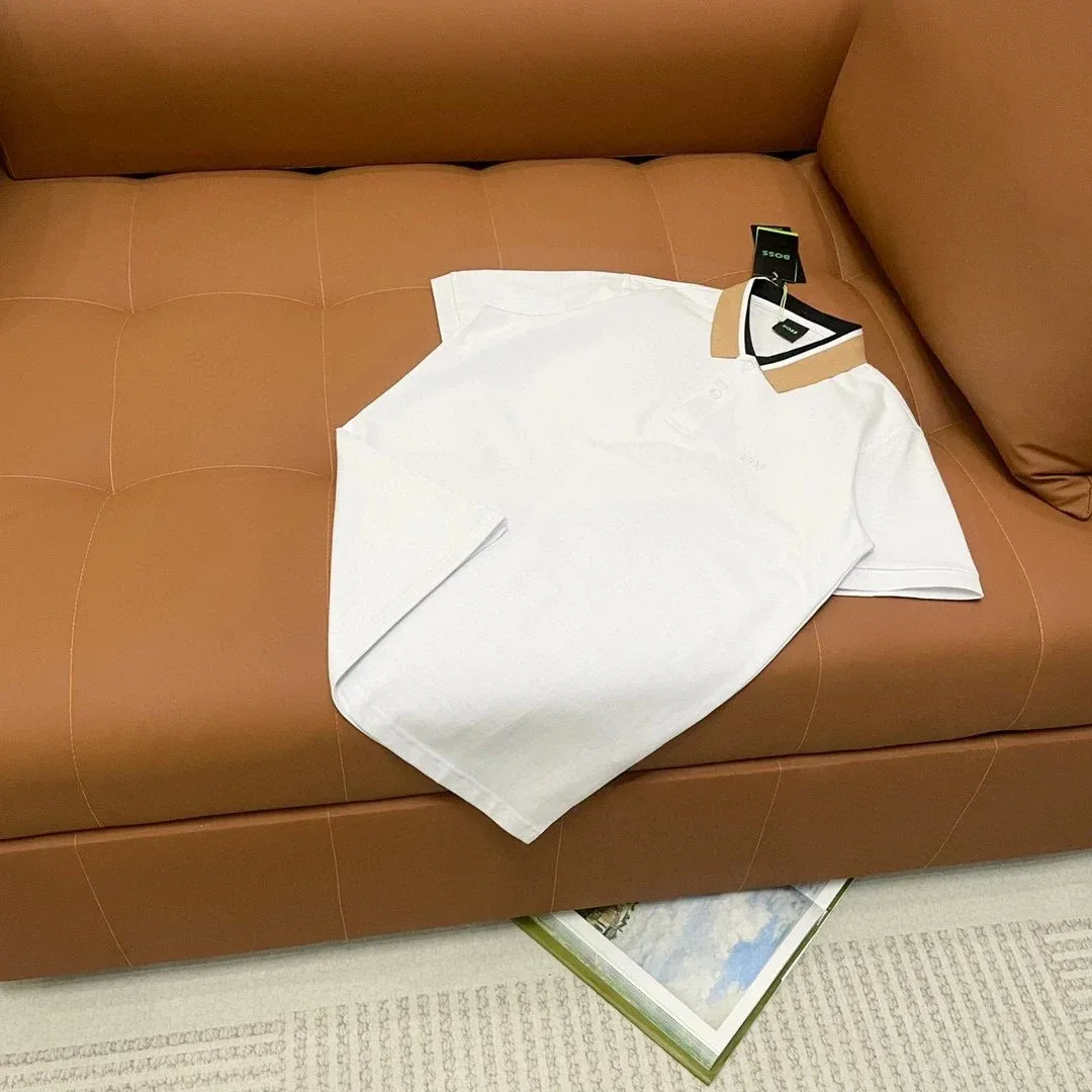Hugo Boss Hugo Boss White Polo Shirt with Beige Collar White - 1