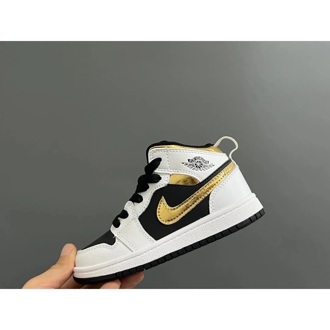 Jordan Jordan Air Jordan 1 BB-05 White/Black/Gold Sneakers White