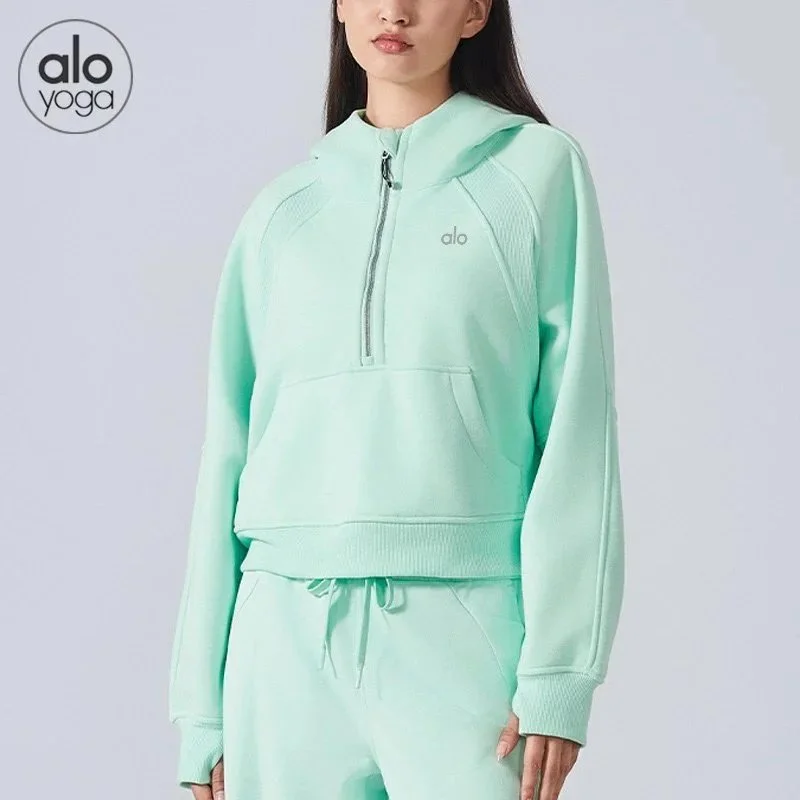 Alo Yoga Alo Yoga Thin Mint Hoodie Sweatshirt Green - 1