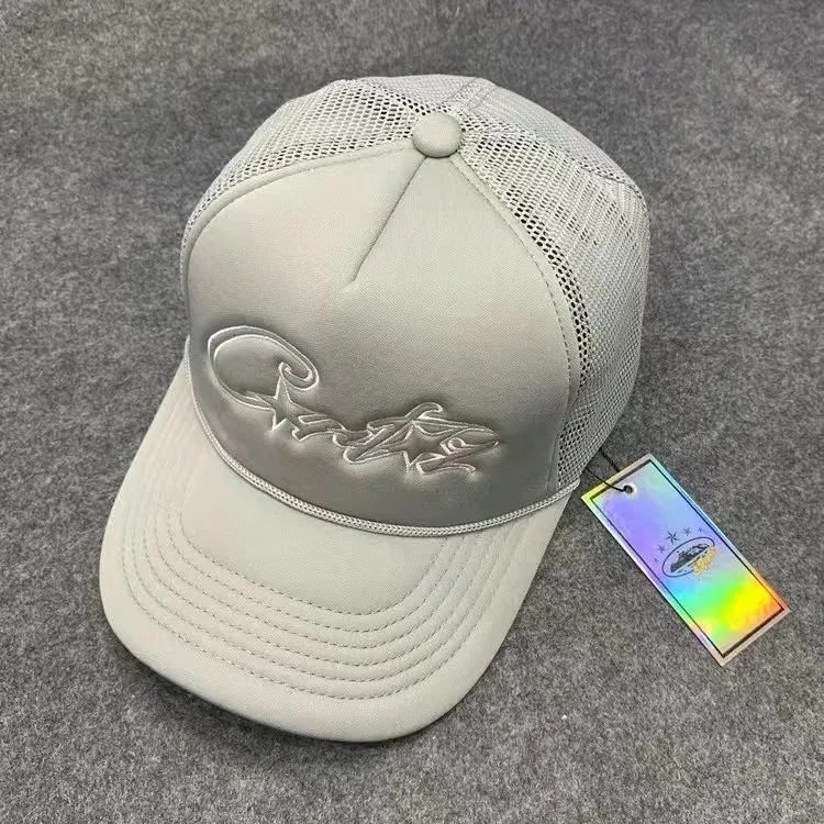 Other Unisex Light Grey Trucker Cap with Embossed Wave Logo Grey - 1