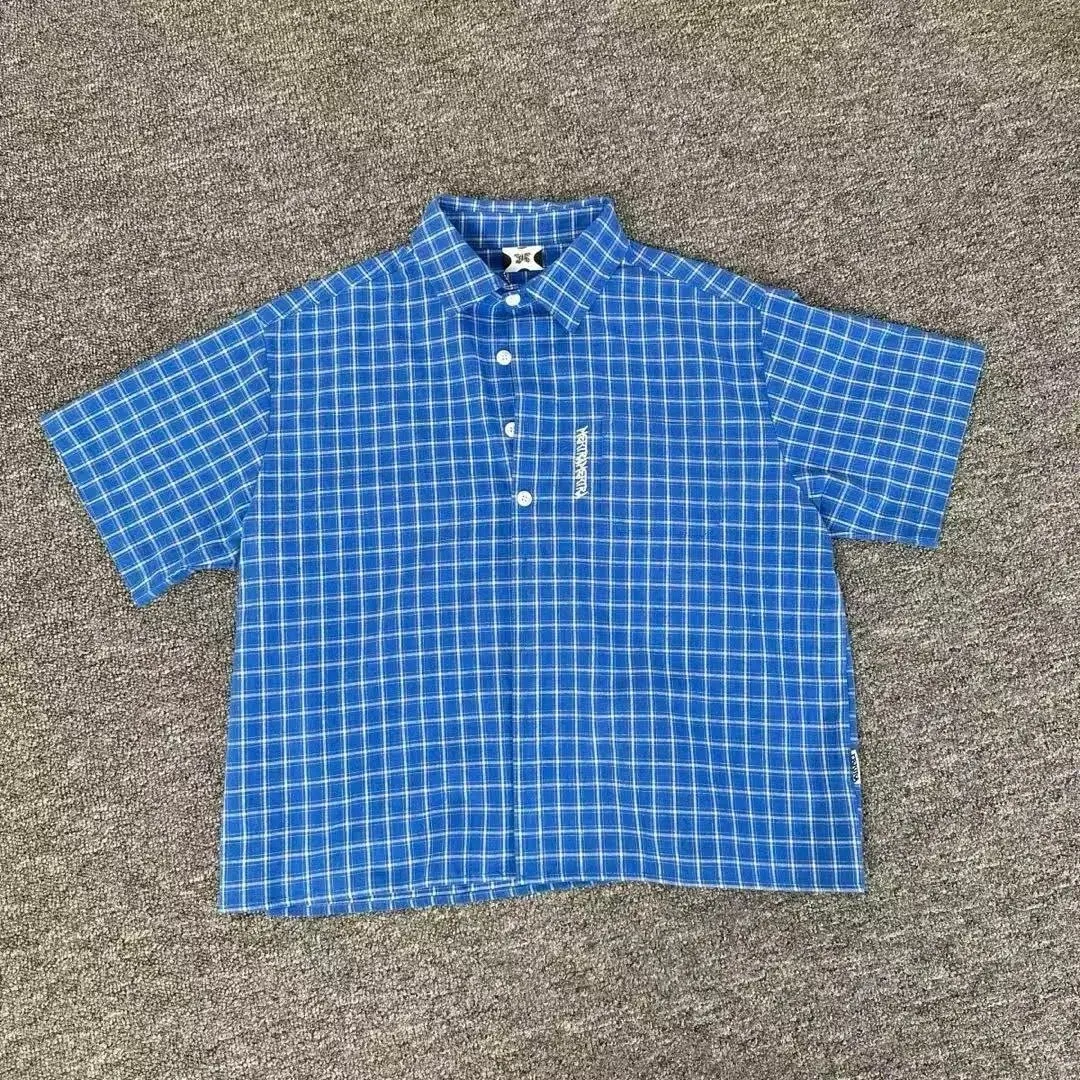 Alexander McQueen Alexander McQueen Blue Grid Check Short Sleeve Shirt Blue - 1