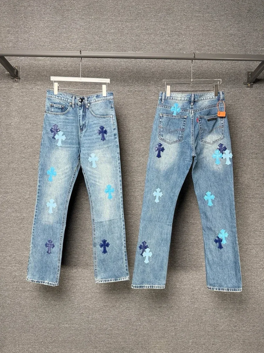 Chrome Hearts Chrome Hearts CH Cross Multi-Blue Cross Patch Jeans Blue