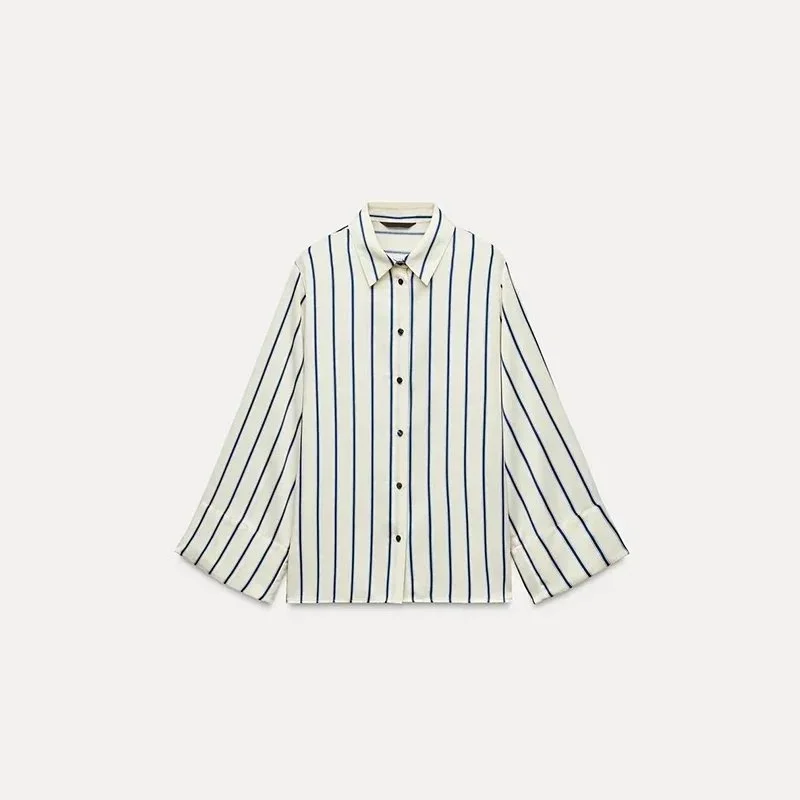 Other Striped Button-Up Shirt in Blue & White Blue - 1