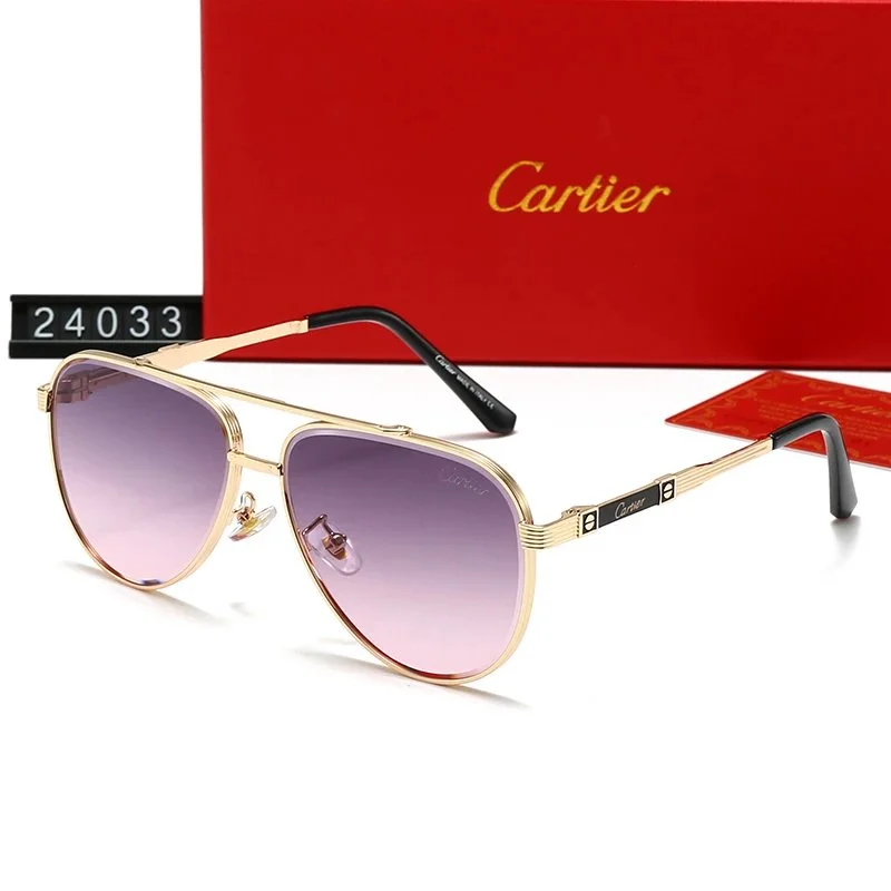 Cartier Cartier Soleil Blanc Gradient Aviator Sunglasses Gold - 1
