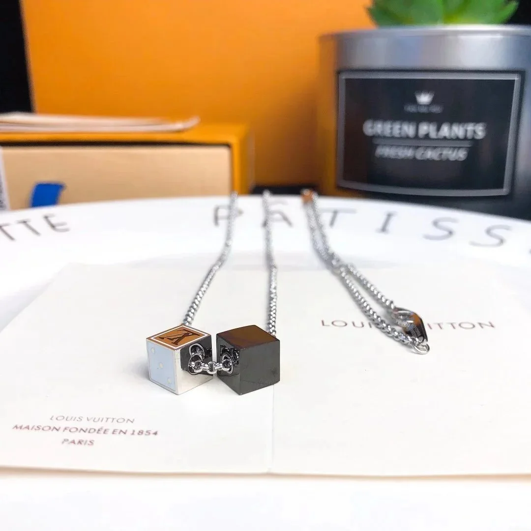 Louis Vuitton Louis Vuitton Monogram Silver/Black Cube Necklace Multicolor