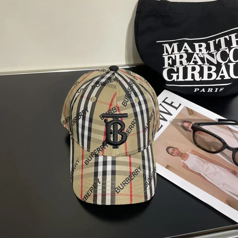 Burberry Burberry Vintage Check TB Logo Cap Beige Headwear Beige - 1