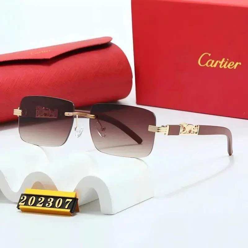 Cartier Cartier Soleil Blanc Gold/Brown Gradient Sunglasses Gold - 1