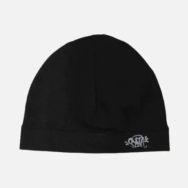 Other Black Beanie with Embroidered Logo Headwear Black - 1